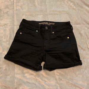 Size 6 AE Black Denim Shorts